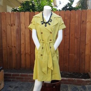 🎉HP🎉 CAbi Yellow Trench Coat Dress #390
